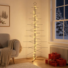 Vidaxl metalen kerstboom met standaard kuopio 210 cm warmwit staal