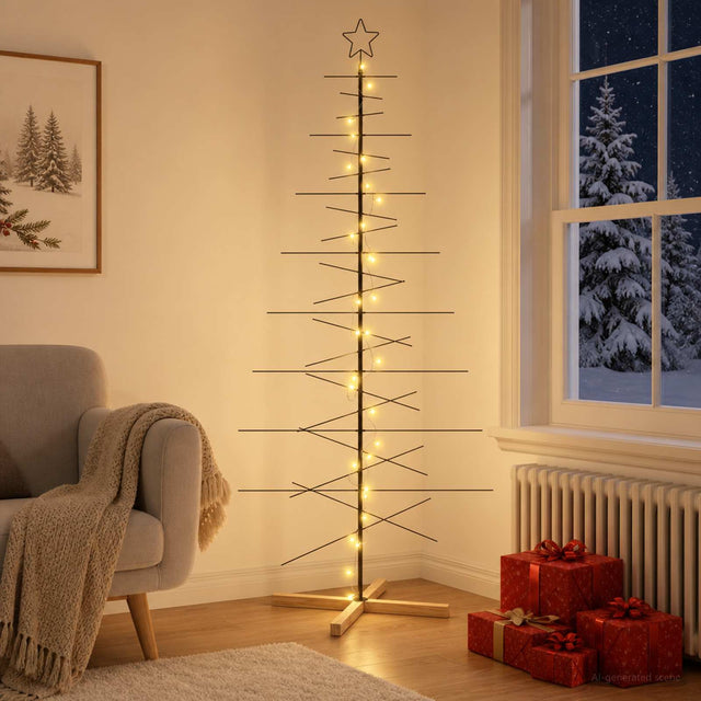 Vidaxl metalen kerstboom met standaard kuopio 210 cm warmwit staal