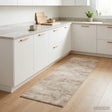 Vidaxl keuken vloerkleed beige beton 150 x 45 cm 100% polyamide