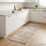 Vidaxl keuken vloerkleed beige beton 150 x 45 cm 100% polyamide