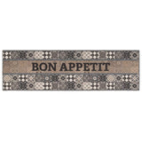 Vidaxl keuken vloerkleed grijs bon appetit 300 x 60 cm 100% polyamide