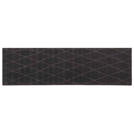 Vidaxl keuken vloerkleed antraciet geruit 180 x 60 cm 100% polyamide