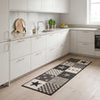 Vidaxl keuken vloerkleed grijze sterren 150 x 45 cm 100% polyamide