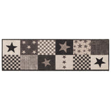 Vidaxl keuken vloerkleed grijze sterren 150 x 45 cm 100% polyamide