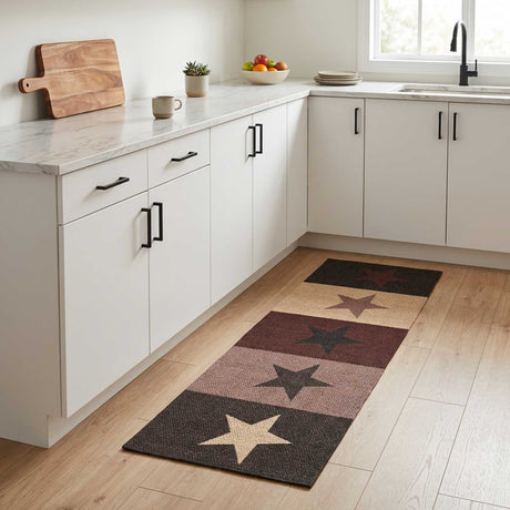 Vidaxl keuken vloerkleed rode sterren 150 x 45 cm 100% polyamide