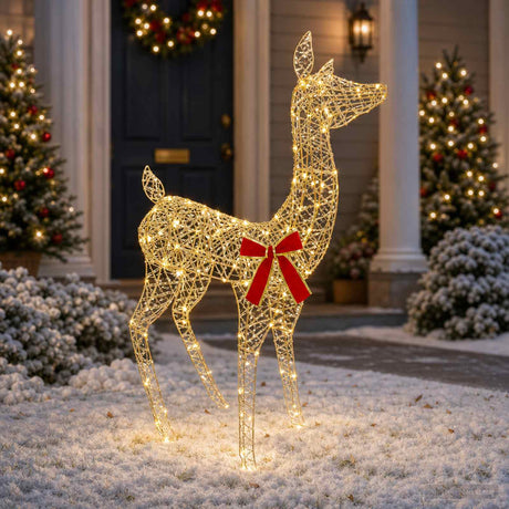 Vidaxl 3d kerst rendier loviisa 110 led's warmwit 70 x 26 x 100 cm