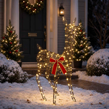 Vidaxl 3d kerst rendier loviisa 110 led's warmwit 70 x 26 x 100 cm