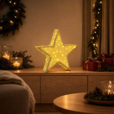 Vidaxl 3d-kerstster 50 led's warmwit 55 x 53,5 x 10 cm