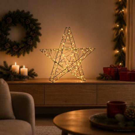 Vidaxl 3d-kerstster 120 led's warmwit 55 x 53,5 x 10 cm