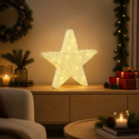 Vidaxl 3d-kerstster 50 led's warmwit 55 x 53,5 x 10 cm