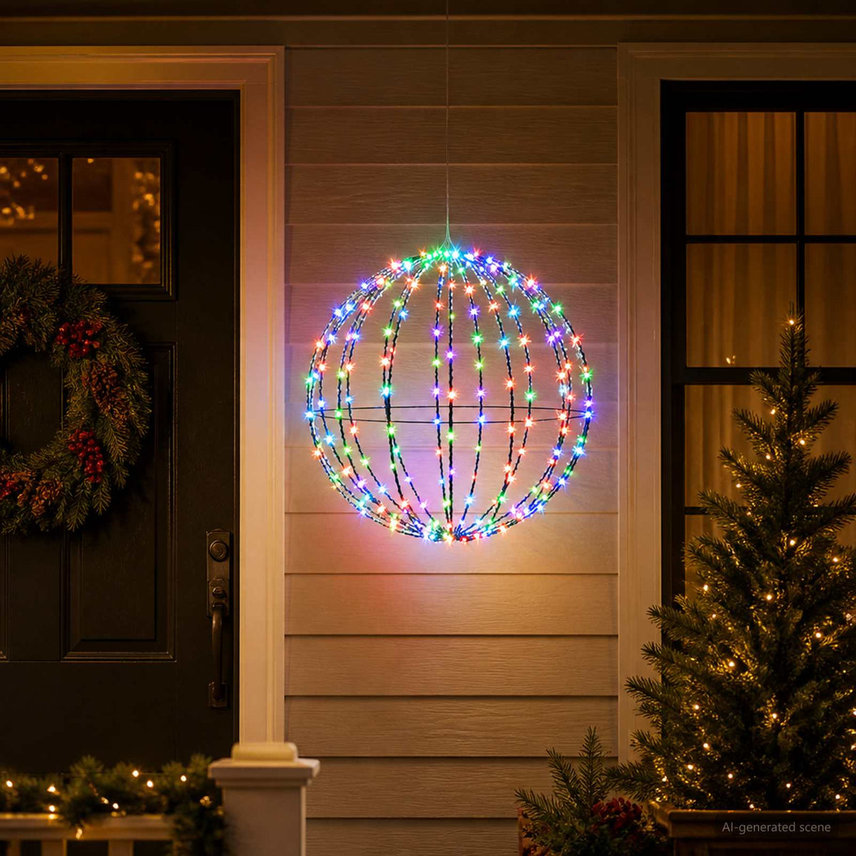 Vidaxl kerst finial licht 192 led's meerkleurig diameter 60 x 63 cm