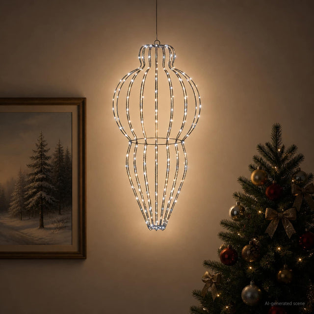 Vidaxl kerst finial licht 320 led's koel wit dia. 40 x 75 cm