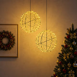 Vidaxl kerst finial licht 2 st 1500 led's warmwit diameter 50 x 52 cm