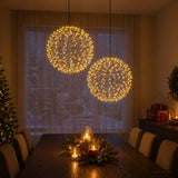 Vidaxl kerst finial licht 2 st 1900 led's warmwit diameter 60 x 63 cm
