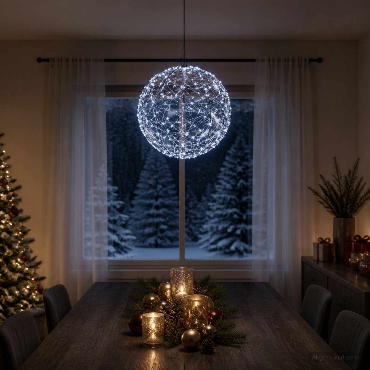 Vidaxl kerst finial licht 500 led's koel wit diameter 40 x 42 cm