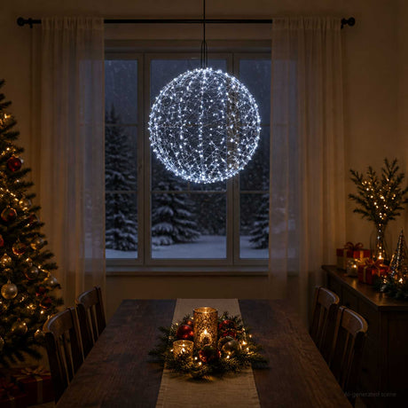 Vidaxl kerst finial licht 950 led's koel wit diameter 60 x 63 cm