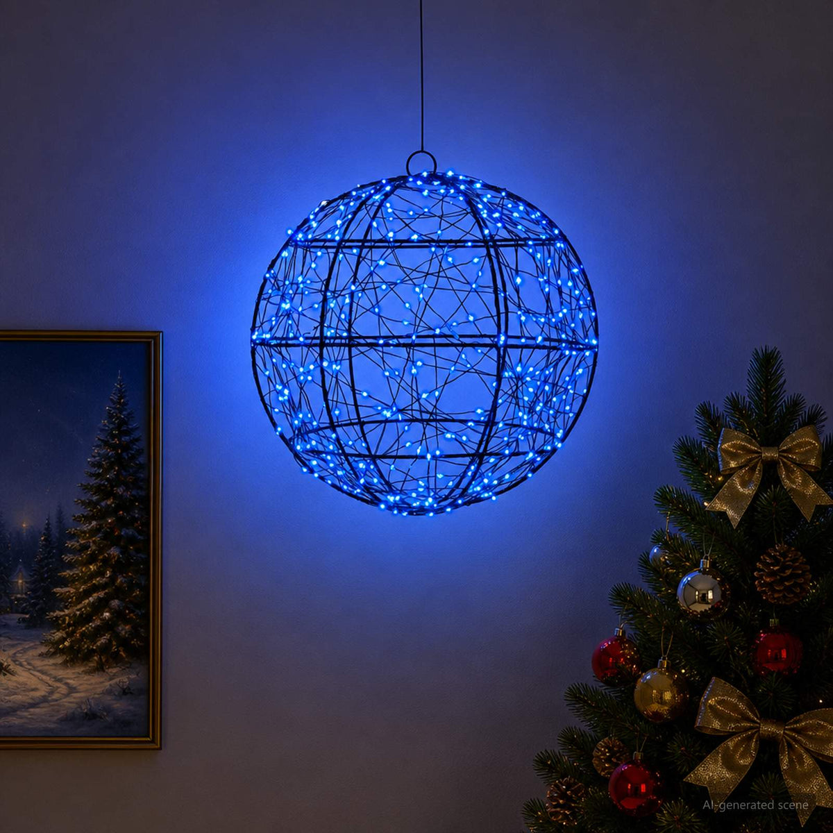 Vidaxl kerst finial licht 300 led's blauw diameter 30 x 32 cm