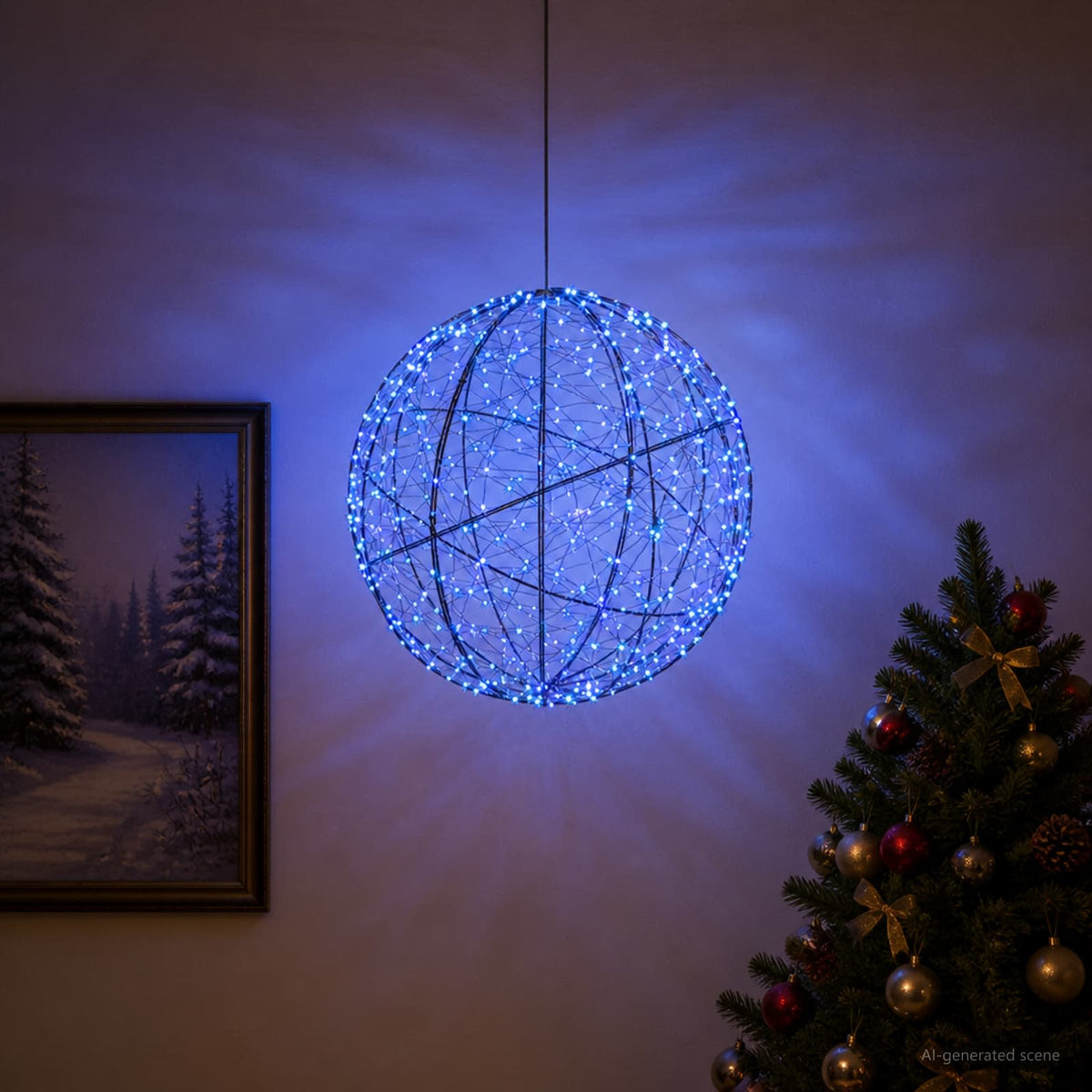 Vidaxl kerst finial licht 750 led's blauw diameter 50 x 52 cm