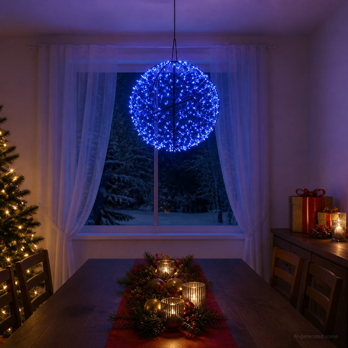 Vidaxl kerst finial licht 750 led's blauw diameter 50 x 52 cm