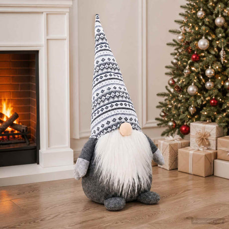 Vidaxl kerstkabouter grijs 60 cm polyester