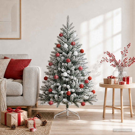 Vidaxl kerstballen set 30 st rood en wit ø 6 cm kunststof
