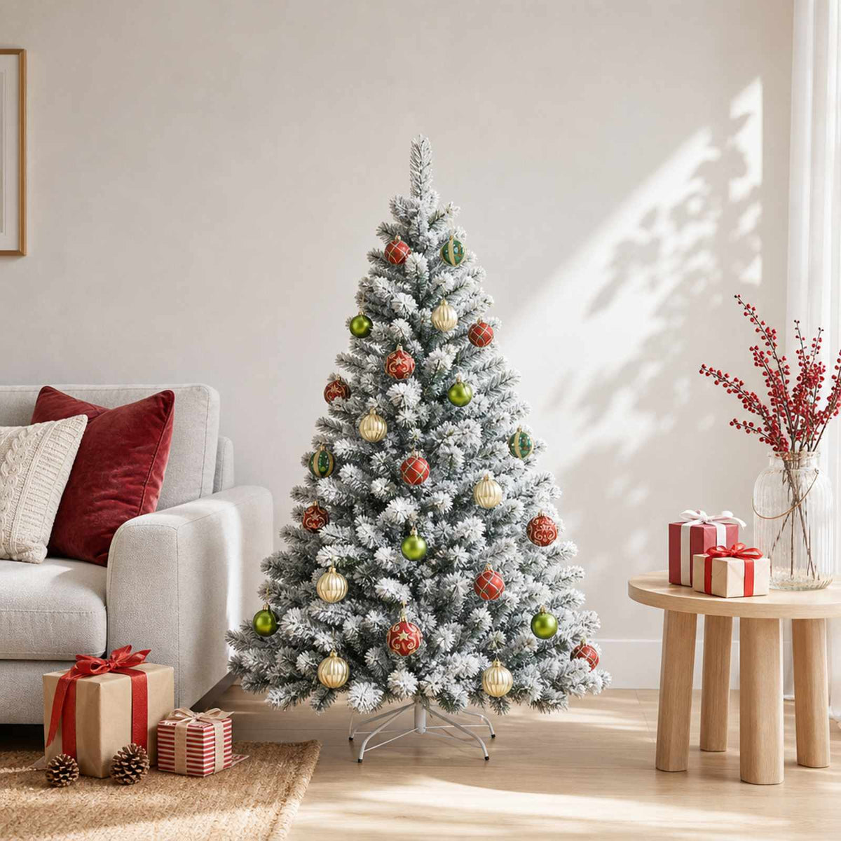 Vidaxl kerstballen set 30 st rood, groen en goud ø 6 cm kunststof