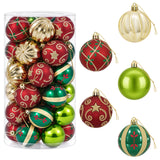 Vidaxl kerstballen set 30 st rood, groen en goud ø 6 cm kunststof