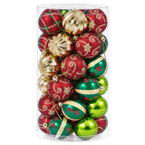 Vidaxl kerstballen set 30 st rood, groen en goud ø 6 cm kunststof