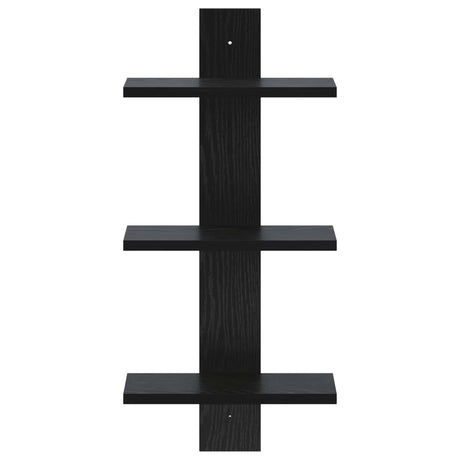 Vidaxl wandplank zwart eiken 30 x 13.5 x 64.5 cm bewerkt hout