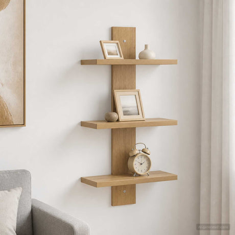 Vidaxl wandplank artisanaal eiken 30 x 13.5 x 64.5 cm bewerkt hout