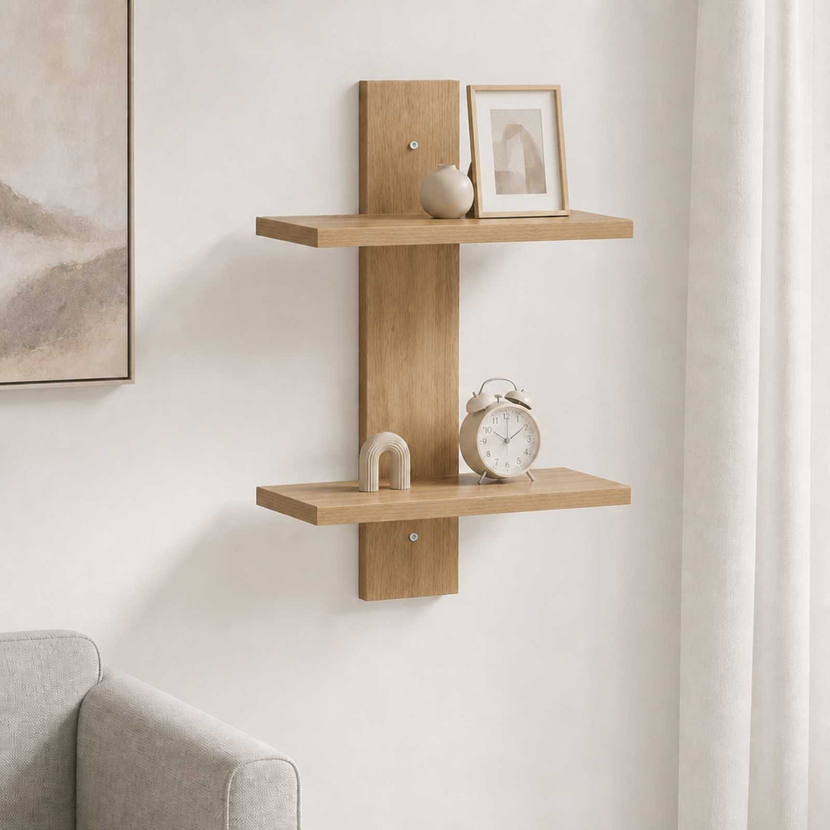 Vidaxl wandplank artisan eiken 30 x 13.5 x 43 cm bewerkt hout