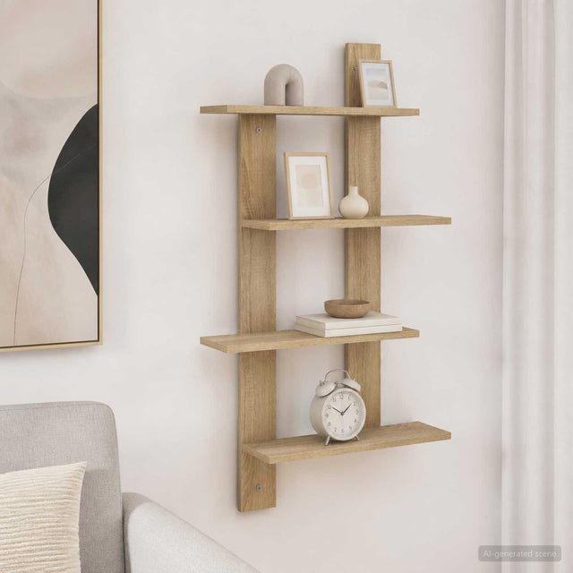 Vidaxl wandplank sonoma eiken 61 x 13,5 x 105 cm bewerkt hout