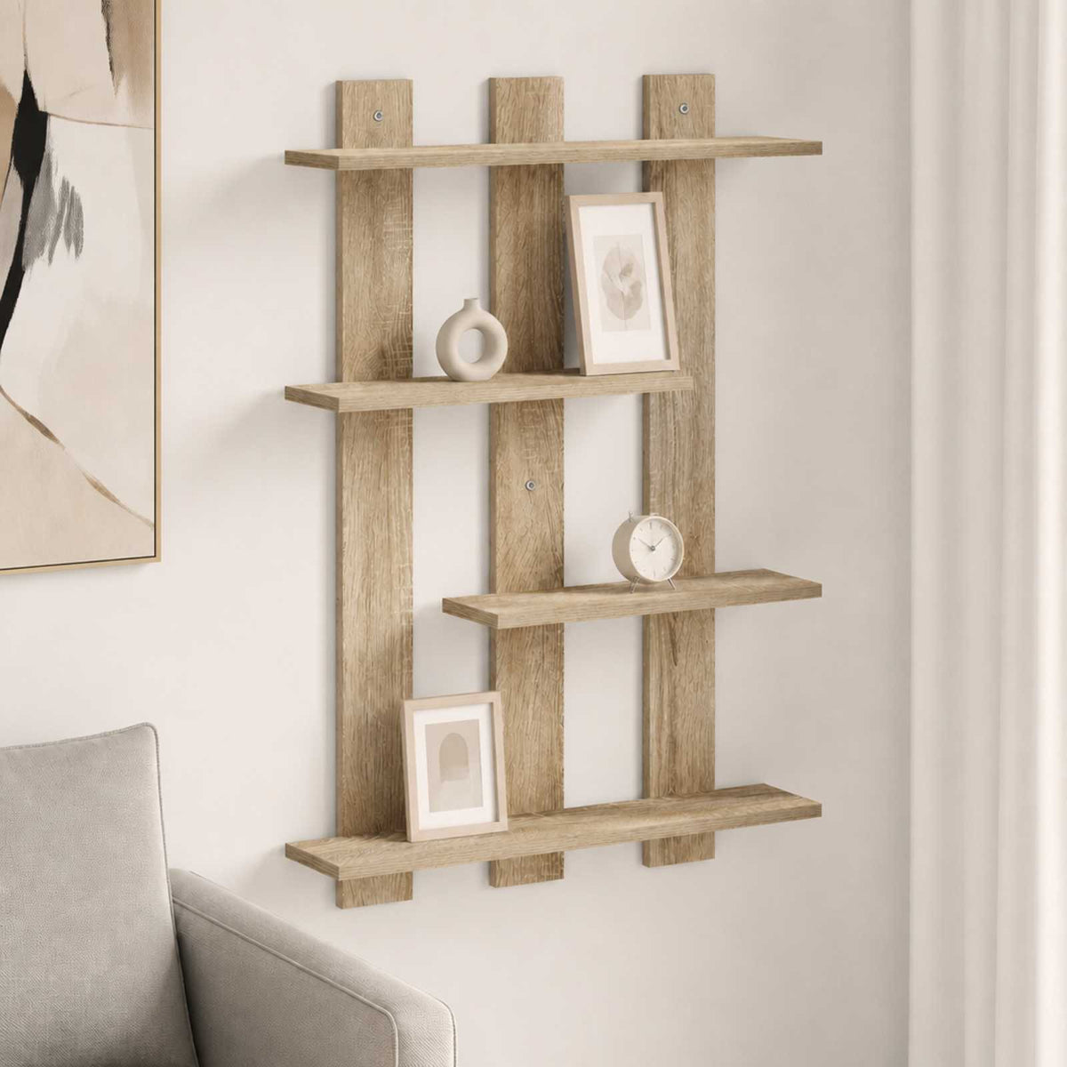 Vidaxl wandplank sonoma eiken 61 x 13,5 x 88 cm bewerkt hout