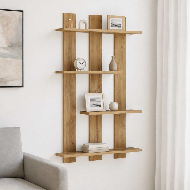 Vidaxl wandplank artisan eiken 61 x 13,5 x 88 cm bewerkt hout