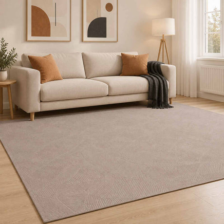 Vidaxl vloerkleed iza beige 200 x 280 cm 100% polyester laagpolig