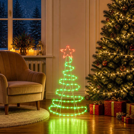 Vidaxl led-kerstboomsilhouet loviisa 100 led's rood groen 51 x 99 cm