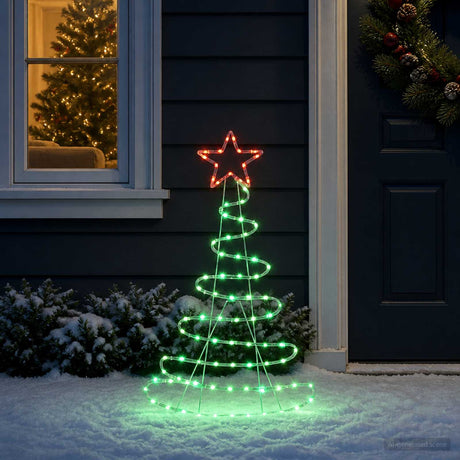 Vidaxl led-kerstboomsilhouet loviisa 100 led's rood groen 51 x 99 cm