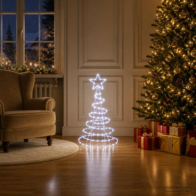 Vidaxl led-kerstboomsilhouet loviisa 100 led's koel wit 51 x 99 cm