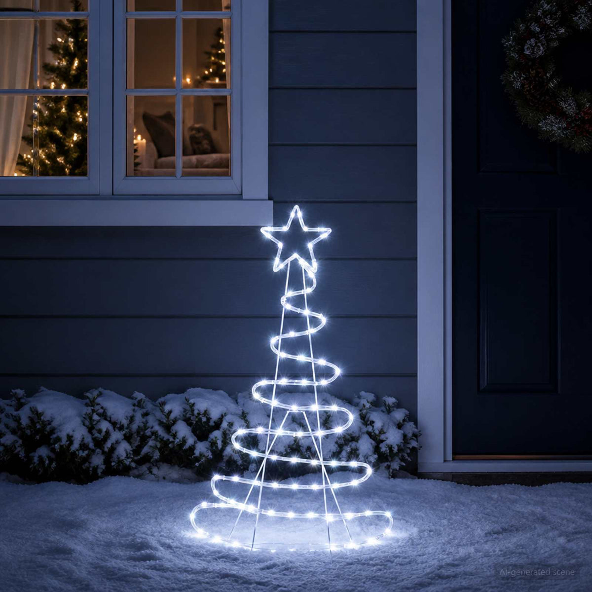 Vidaxl led-kerstboomsilhouet loviisa 100 led's koel wit 51 x 99 cm