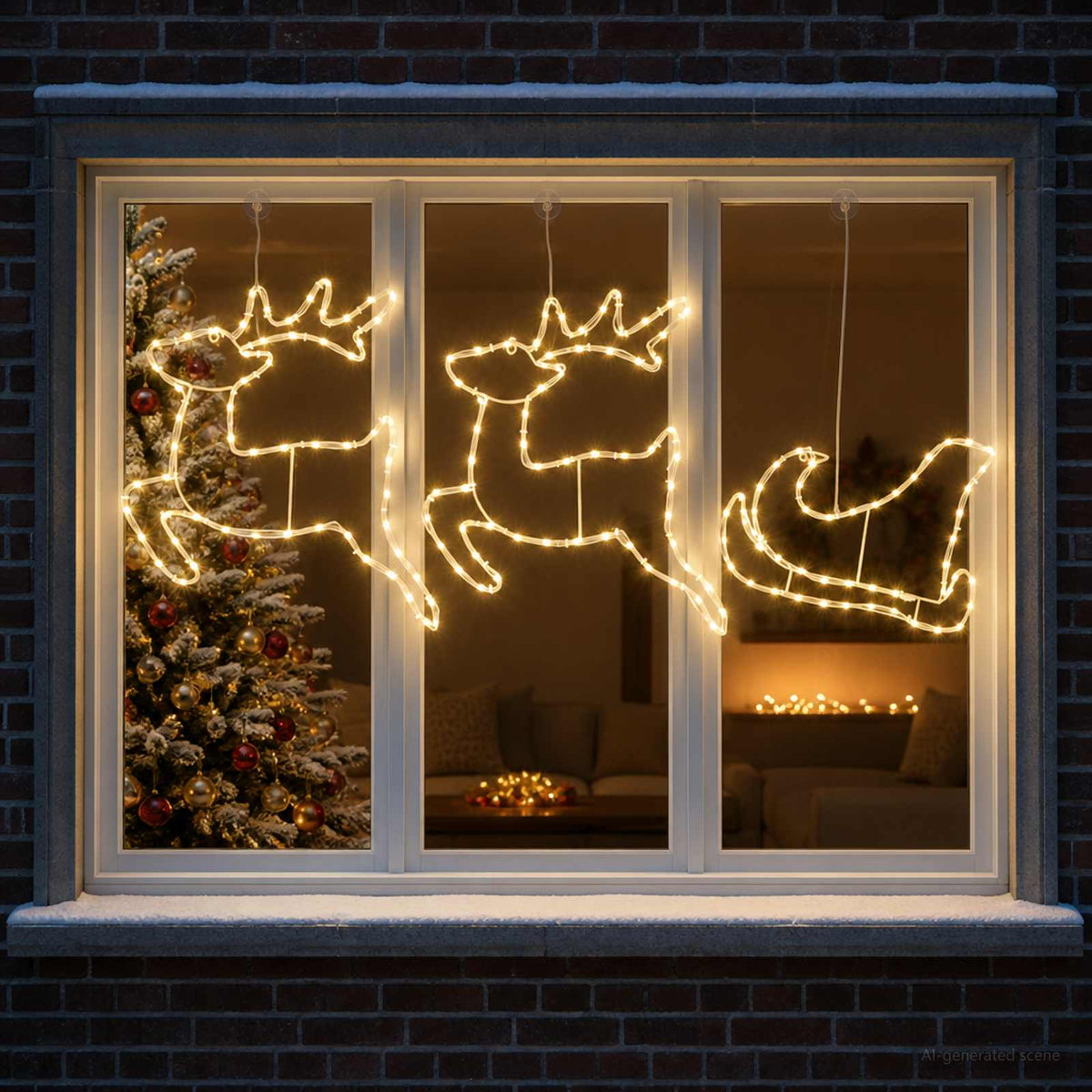 Vidaxl hert en slee kerstdecoratie loviisa 180 led's warmwit