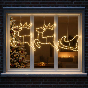 Vidaxl hert en slee kerstdecoratie loviisa 180 led's warmwit