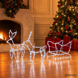 Vidaxl hert en slee kerstdecoratie loviisa 240 led's koudwit