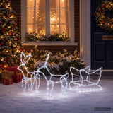 Vidaxl hert en slee kerstdecoratie loviisa 240 led's koudwit