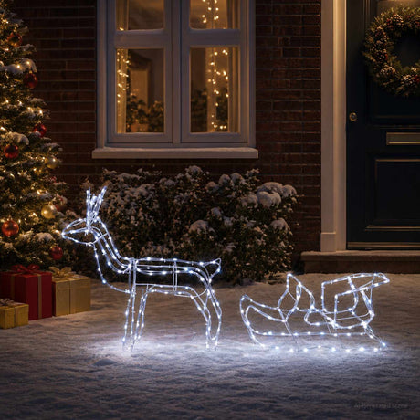 Vidaxl reindeer and sleigh christmas decoration loviisa 240 led's