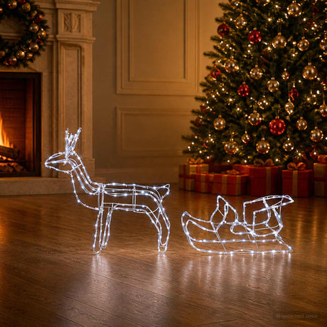 Vidaxl reindeer and sleigh christmas decoration loviisa 240 led's
