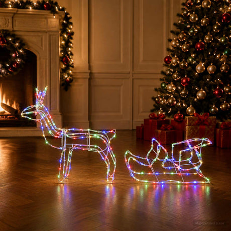 Vidaxl reindeer and sleigh christmas decoration loviisa 240 led's