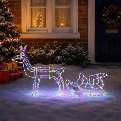 Vidaxl reindeer and sleigh christmas decoration loviisa 240 led's