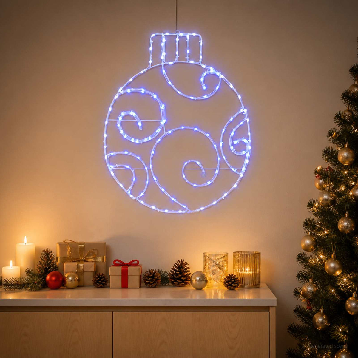 Vidaxl led-kerstbal loviisa 160 led's blauw 55 x 65 cm