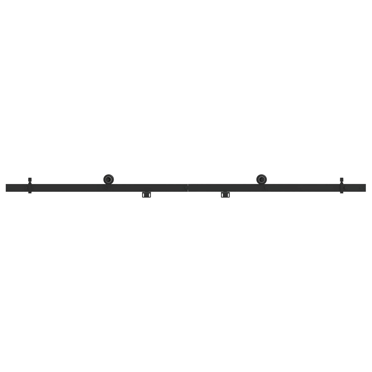 Vidaxl schuifdeurbeslagset 200 cm staal zwart