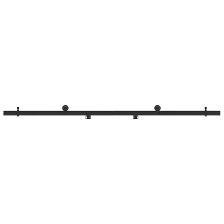 Vidaxl schuifdeurbeslagset 200 cm staal zwart